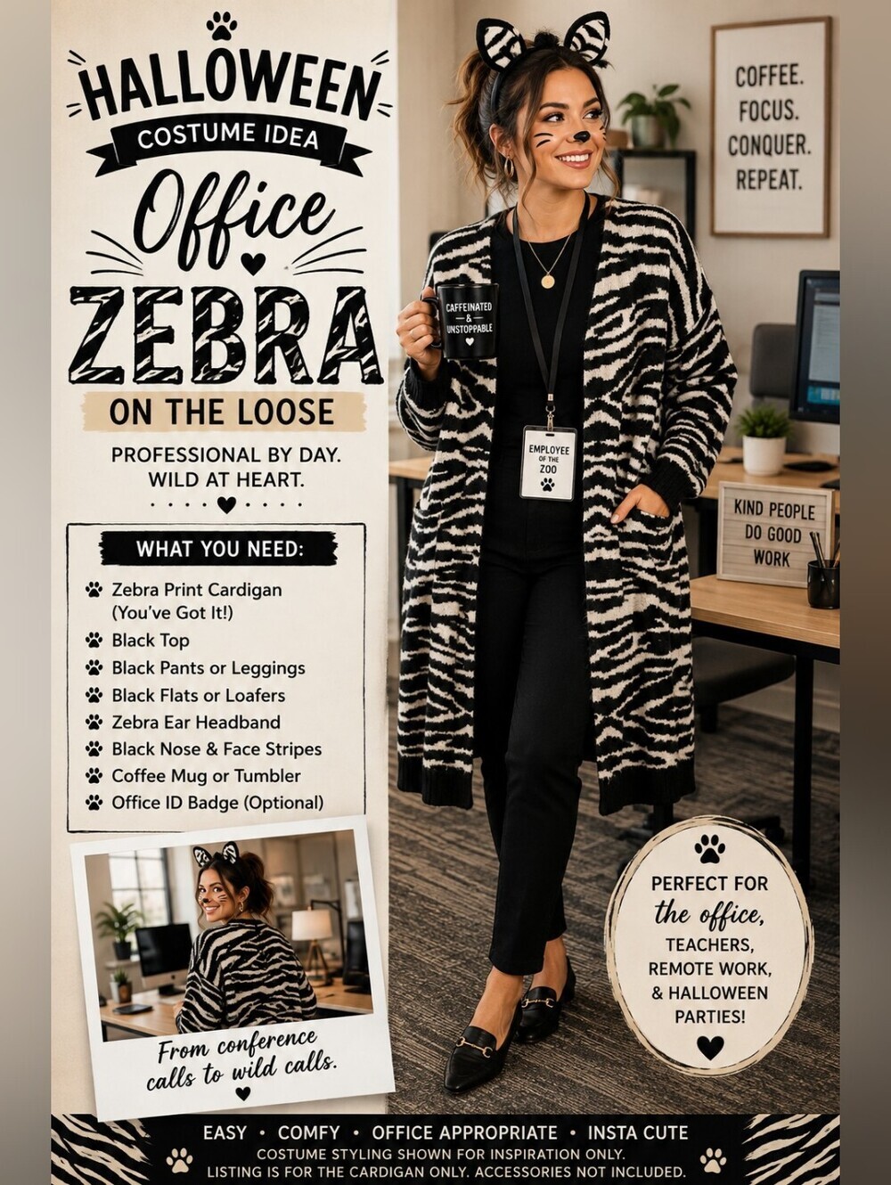 Black Tape Zebra Print Open Front Longline Cardigan Sweater | 1X | NWT